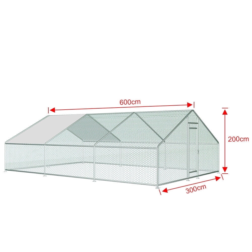 20 x10 ft Chicken Coop Pet Run Cage Rabbit Hutch Poultry Cage Outdoor with Roof
