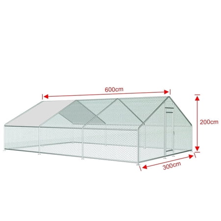 20 x10 ft Chicken Coop Pet Run Cage Rabbit Hutch Poultry Cage Outdoor with Roof