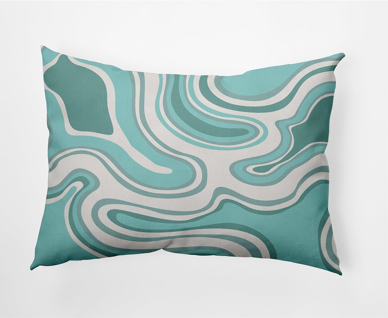 20"x14" Simply Daisy Agate Poly Indoor/Outdoor Pillow, Wave Top Blue Qty 1