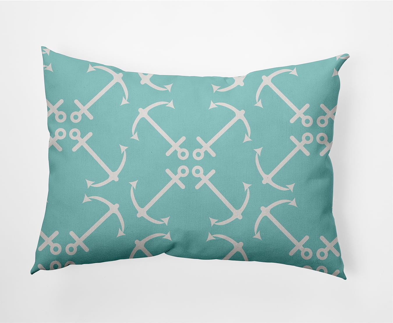 20"x14" Simply Daisy Anchors Up Poly Indoor/Outdoor Pillow, Blue Qty 1