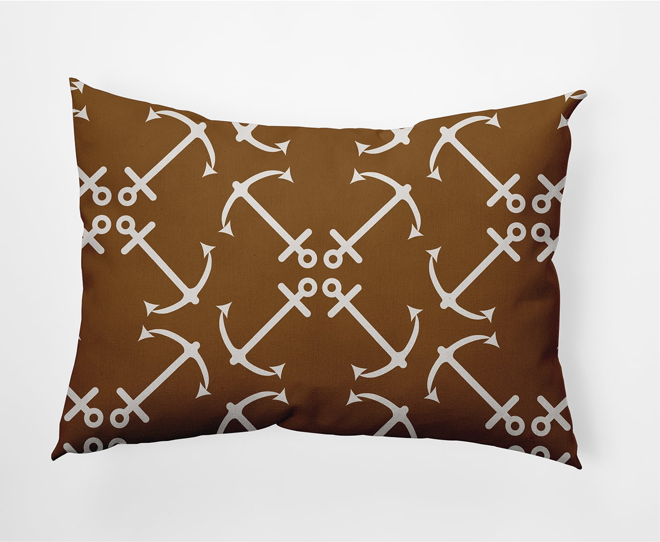 20"x14" Simply Daisy Anchors Up Poly Indoor/Outdoor Pillow, Brown Qty 1