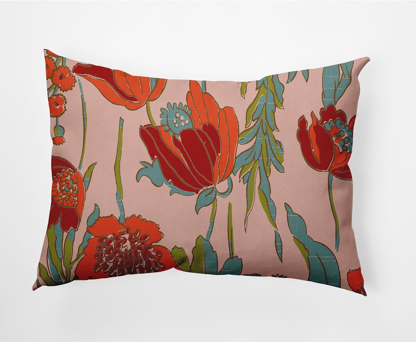 20"x14" Simply Daisy Bold Flower Garden Poly Accent Pillow, Red Qty 1
