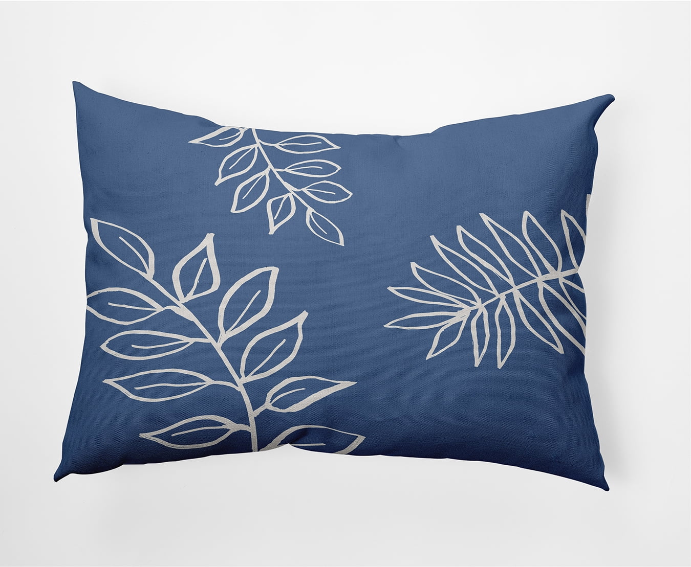 20"x14" Simply Daisy Fern Leaves Poly Accent Pillow, Blue Qty 1