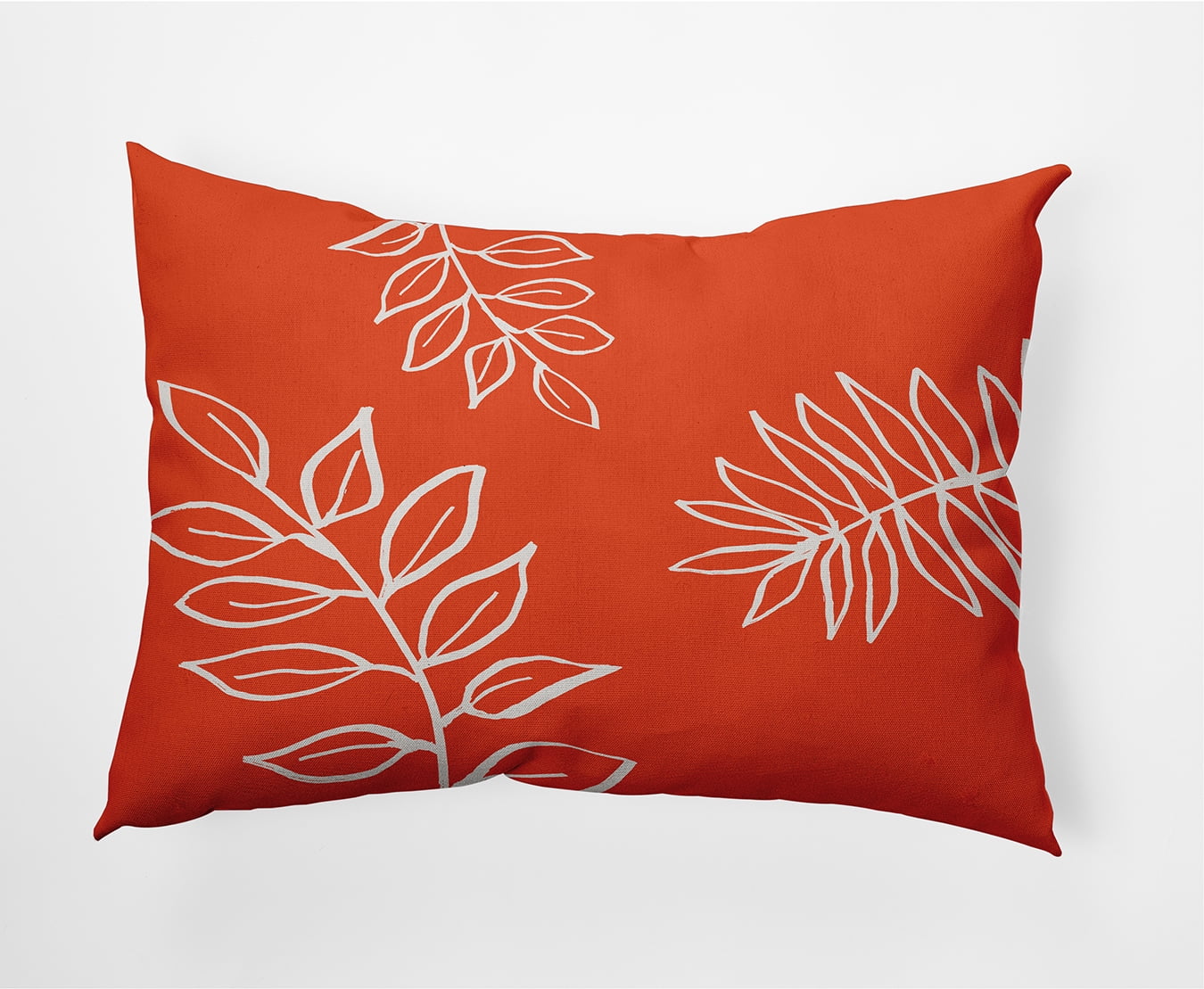 20"x14" Simply Daisy Fern Leaves Poly Accent Pillow, Orange Qty 1