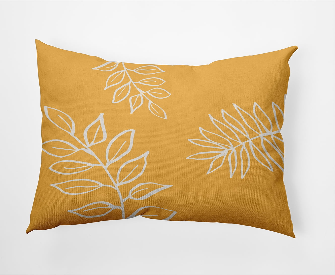 20"x14" Simply Daisy Fern Leaves Poly Indoor/Outdoor Pillow, Yellow Qty 1