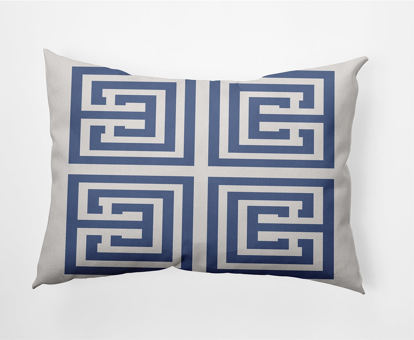 20"x14" Simply Daisy Greek Key Poly Accent Pillow, Blue Qty 1