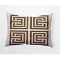 thumbnail image 1 of 20"x14" Simply Daisy Greek Key Poly Accent Pillow, Brown Qty 1, 1 of 4
