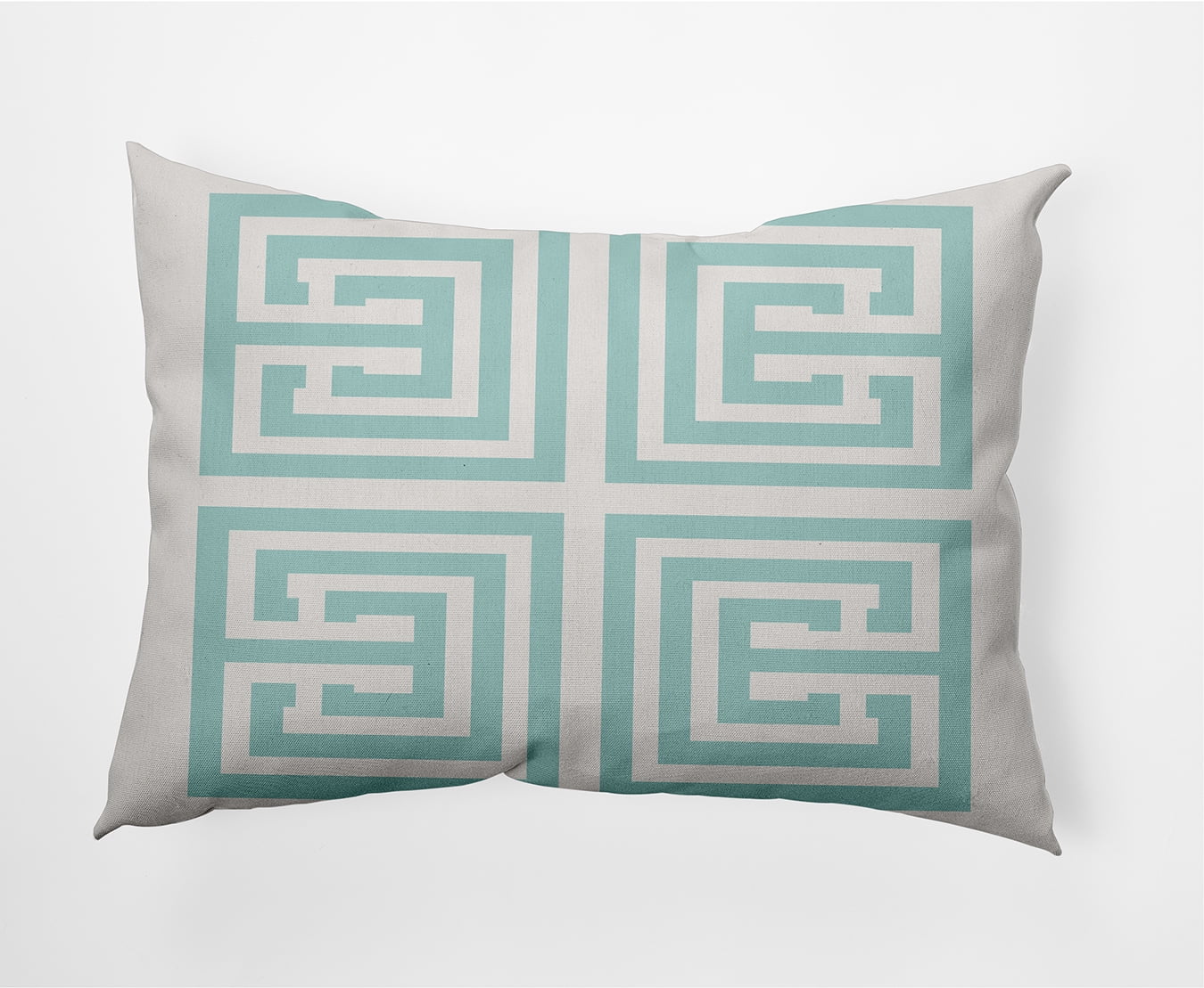 20"x14" Simply Daisy Greek Key Poly Indoor/Outdoor Pillow, Blue Qty 1