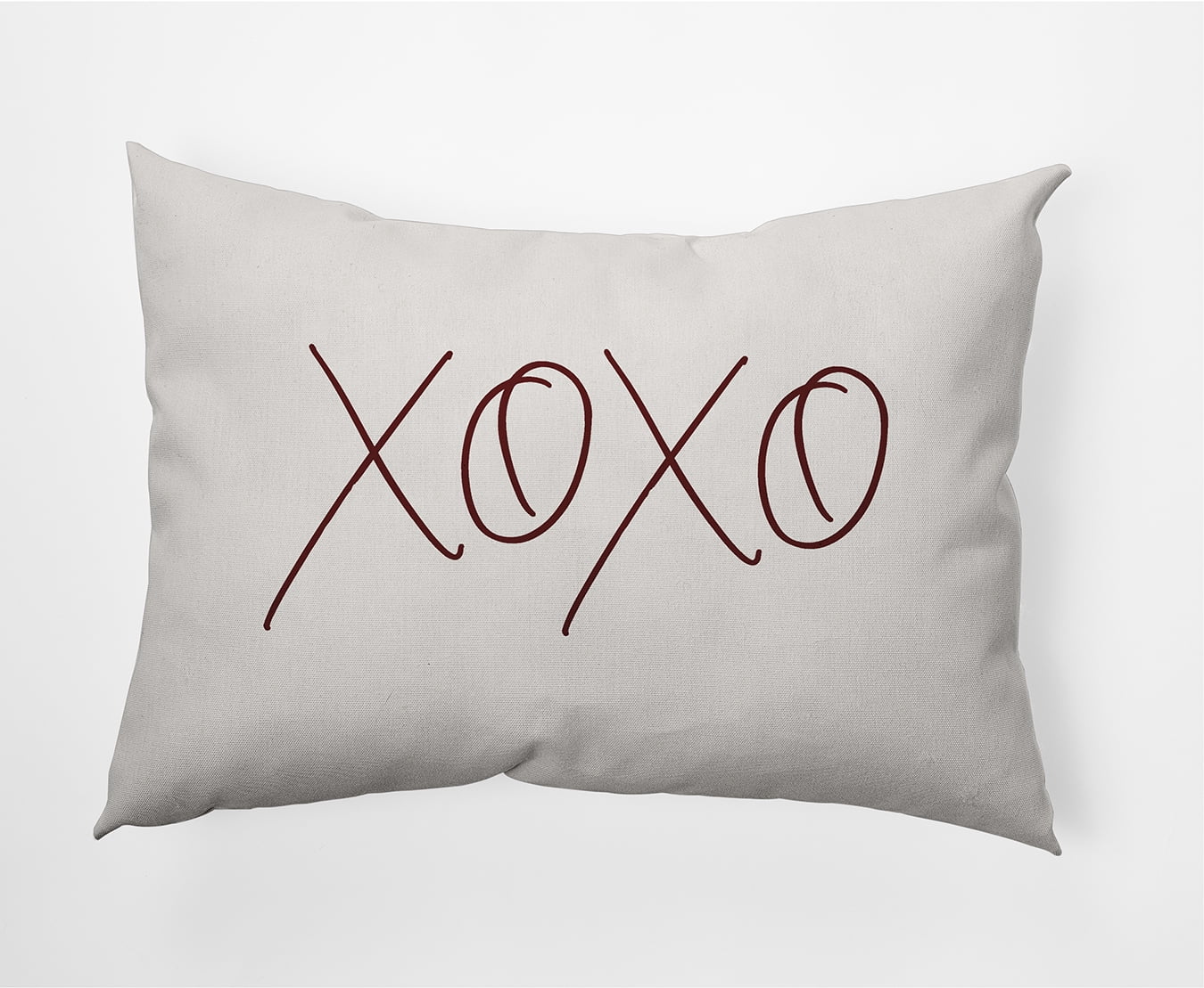 20"x14" Simply Daisy Modern XOXO Poly Indoor/Outdoor Pillow, Maroon Qty 1