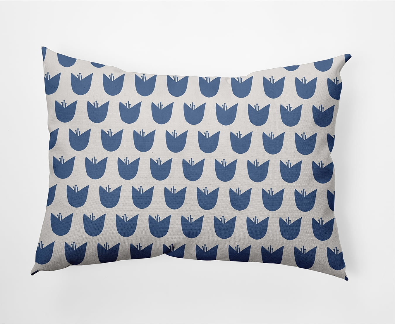 20"x14" Simply Daisy Simple Tulip Design Poly Accent Pillow, Blue Qty 1