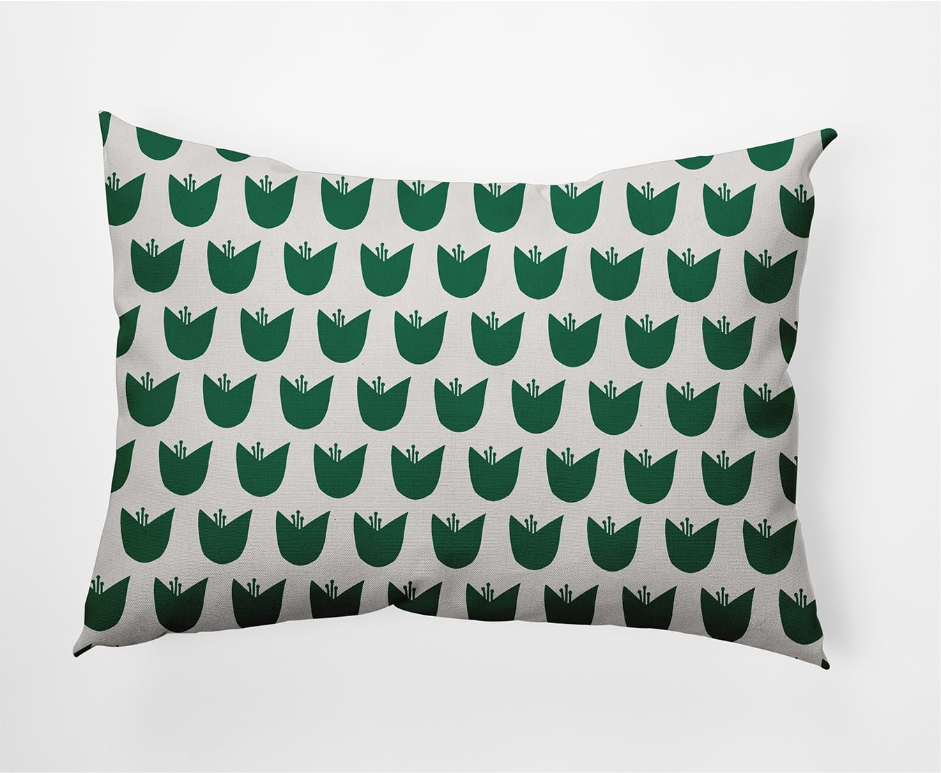 20"x14" Simply Daisy Simple Tulip Design Poly Indoor/Outdoor Pillow, Green Qty 1