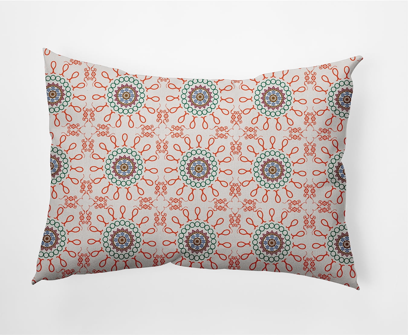 20"x14" Simply Daisy Sun Tile Poly Indoor/Outdoor Pillow, Orange Qty 1