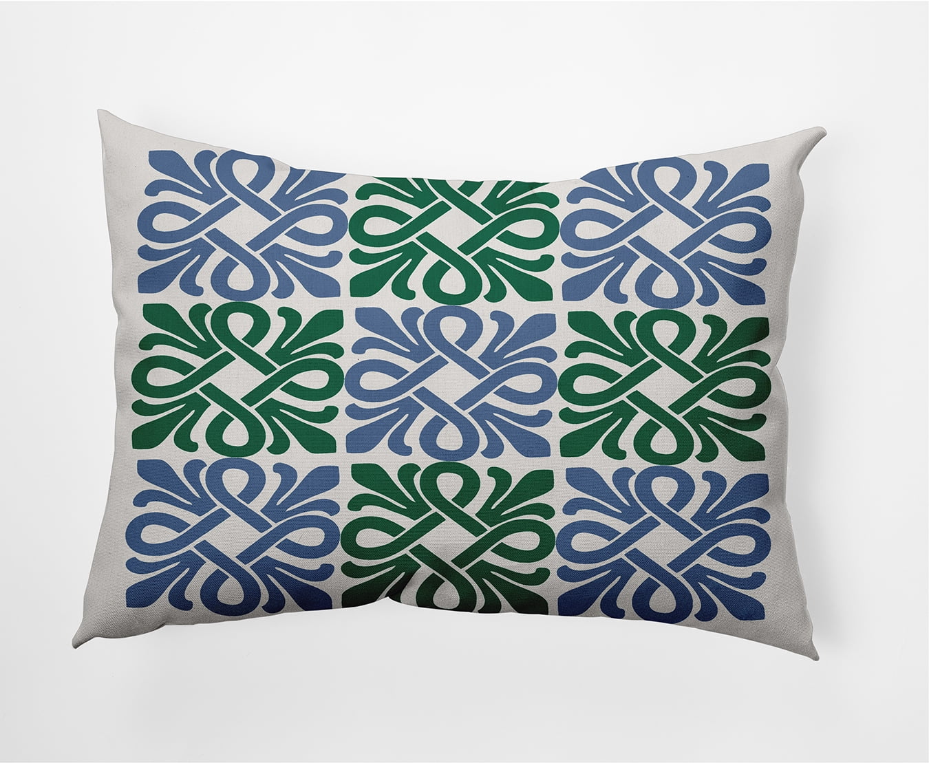20"x14" Simply Daisy Tiki Square Poly Indoor/Outdoor Pillow, Meadow Green Qty 1