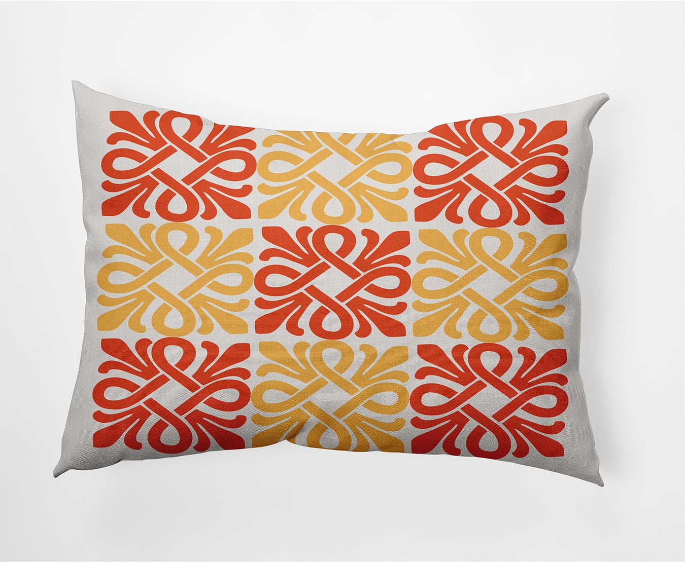 20"x14" Simply Daisy Tiki Square Poly Indoor/Outdoor Pillow, Orange Qty 1