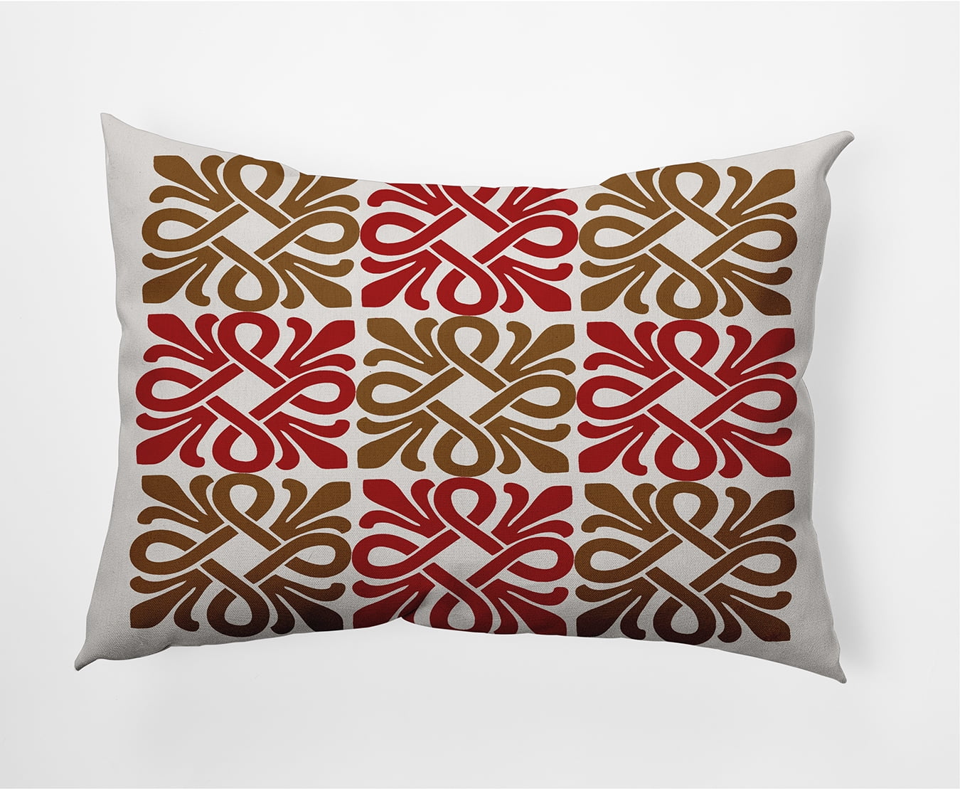 20"x14" Simply Daisy Tiki Square Poly Indoor/Outdoor Pillow, Red Qty 1