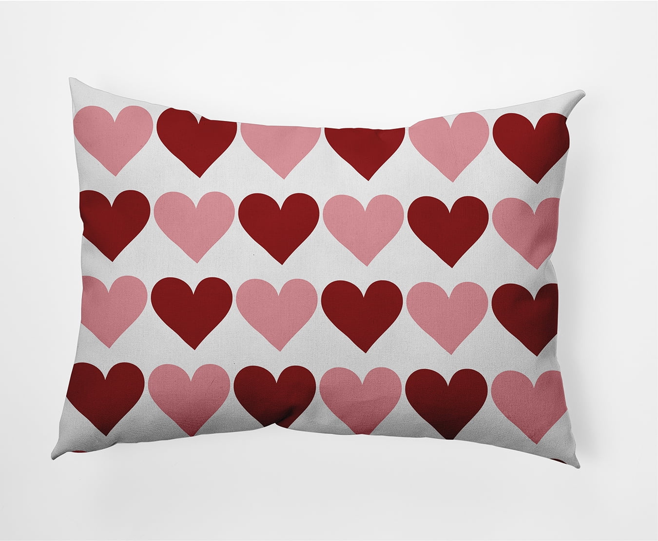 20"x14" Simply Daisy Valentines Alternating Hearts Poly Indoor/Outdoor Pillow, Red Qty 1