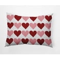 thumbnail image 1 of 20"x14" Simply Daisy Valentines Alternating Hearts Poly Indoor/Outdoor Pillow, Red Qty 1, 1 of 4