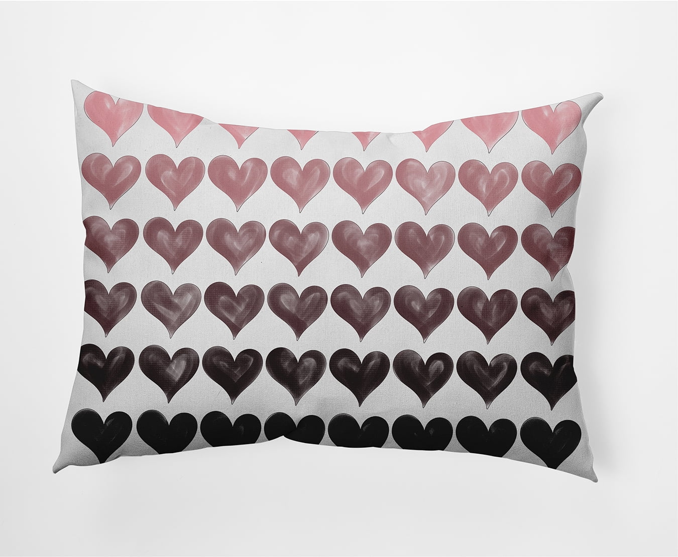 20"x14" Simply Daisy Valentines Colored Hearts Poly Accent Pillow, Pink-Black Qty 1