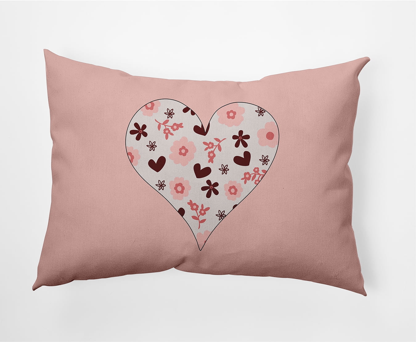 20"x14" Simply Daisy Valentines Flowery Love Hearts Poly Accent Pillow, Silver Qty 1