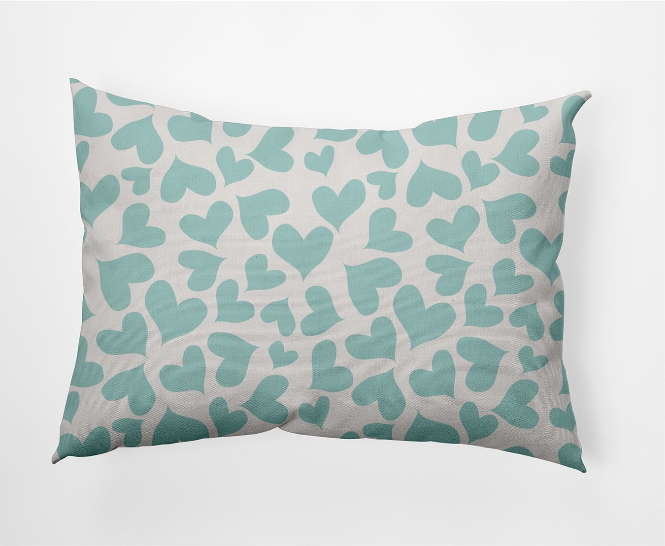20"x14" Simply Daisy Valentines Patterned Hearts Poly Accent Pillow, Blue Qty 1