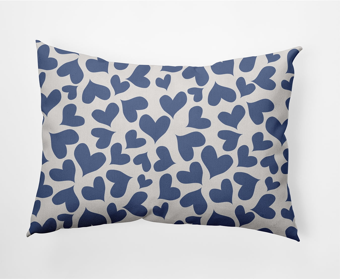 20"x14" Simply Daisy Valentines Patterned Hearts Poly Indoor/Outdoor Pillow, Blue Qty 1