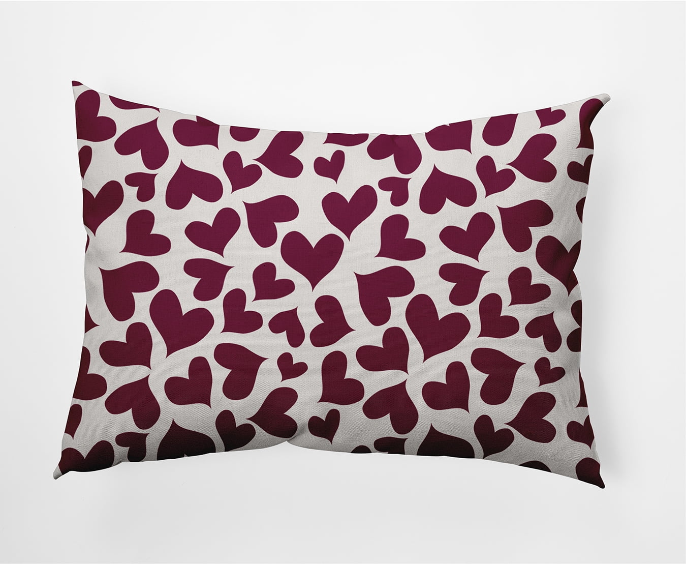 20"x14" Simply Daisy Valentines Patterned Hearts Poly Indoor/Outdoor Pillow, Magenta Qty 1