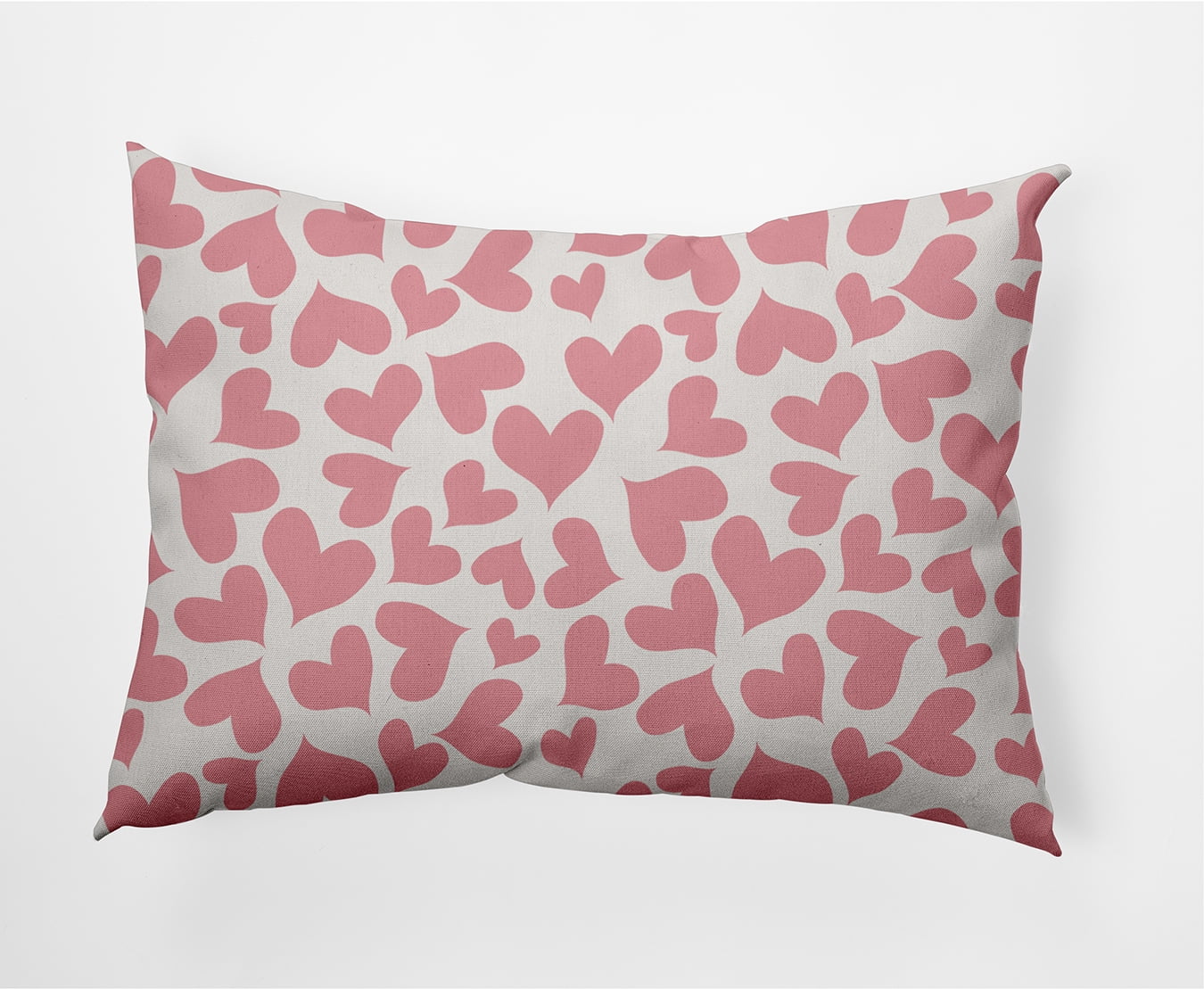 20"x14" Simply Daisy Valentines Patterned Hearts Poly Indoor/Outdoor Pillow, Pink Qty 1