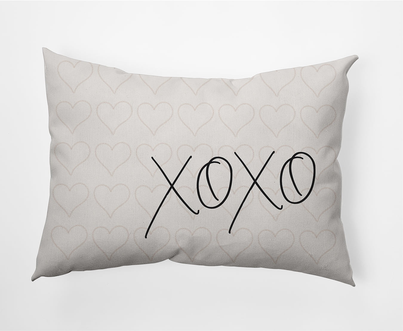 20"x14" Simply Daisy Valentines XOXO with Hearts Poly Indoor/Outdoor Pillow, Black-White Qty 1