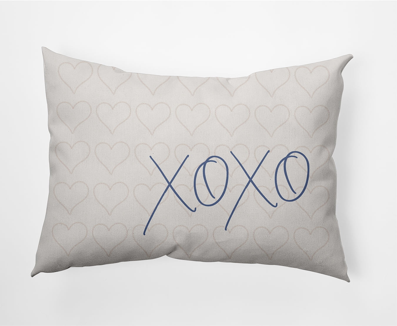 20"x14" Simply Daisy Valentines XOXO with Hearts Poly Indoor/Outdoor Pillow, Blue Qty 1