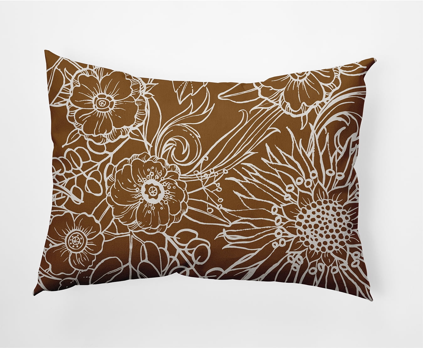 20"x14" Simply Daisy Zentangle Poly Accent Pillow, Brown Qty 1