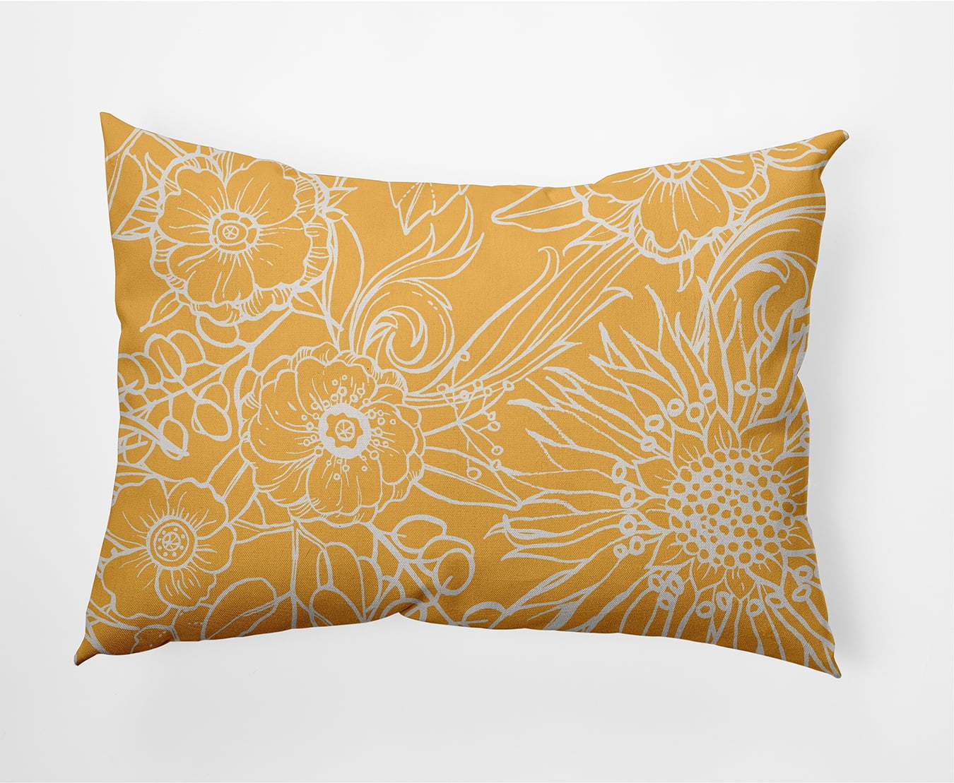 20"x14" Simply Daisy Zentangle Poly Accent Pillow, Yellow Qty 1