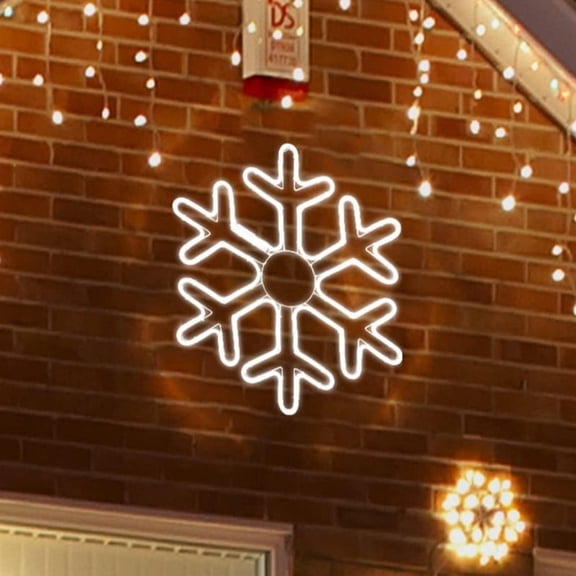 20"x17" 480 LED Snowflake Super-Bright White LEDs Outdoor Christmas Decoration with UL Standard Adaptor Waterproof for Outdoor Home Party Wall Hanging Holiday Christmas