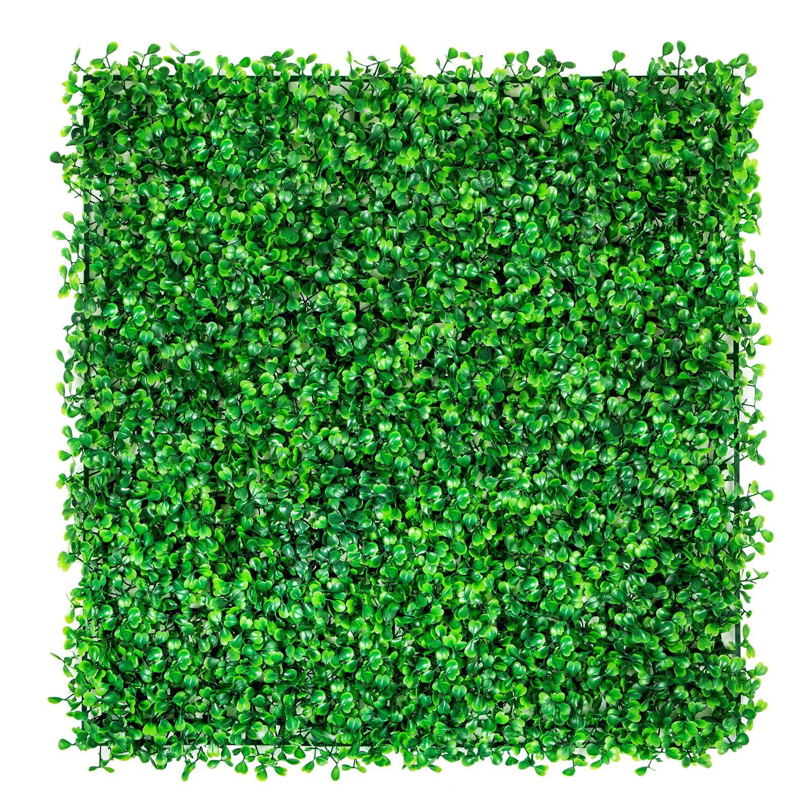 20''x20'' Artificial Boxwood Hedge Panels 6PCS, 1.6" Thick SGS Certified PE Green Grass Wall with Interlocking Connectors Zip Ties, Privacy Foliage Backdrop for Indoor Outdoor Garden Wedding Decor