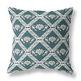 thumbnail image 1 of 20"x20" Dark Green Yellow Gray Zippered Suede Geometric Throw Pillow, 1 of 5