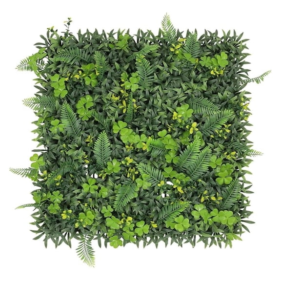 20"x20" Faux Privacy Fence Screen Artificial Boxwood Panels Topiary Hedge Plants for Indoor Outdoor Decoration, 11 Mixed Leaves, 6 Packs