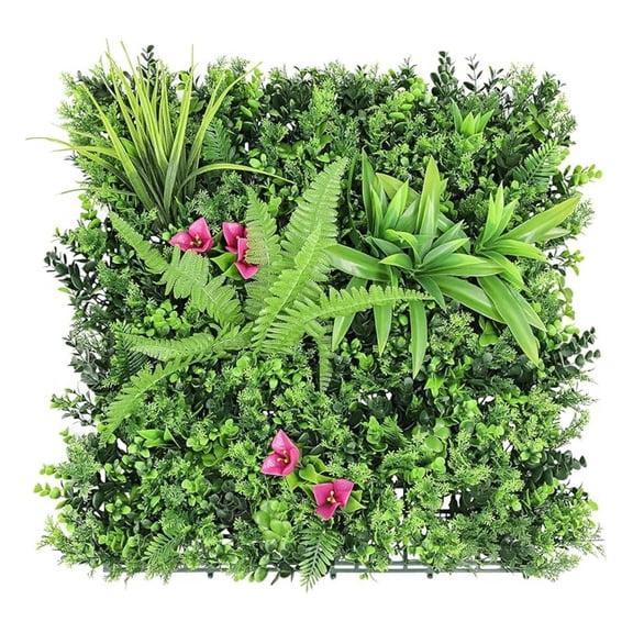 20"x20" Faux Privacy Fence Screen Artificial Boxwood Panels Topiary Hedge Plants for Indoor Outdoor Decoration, 12 Mixed Leaves, 3 Packs