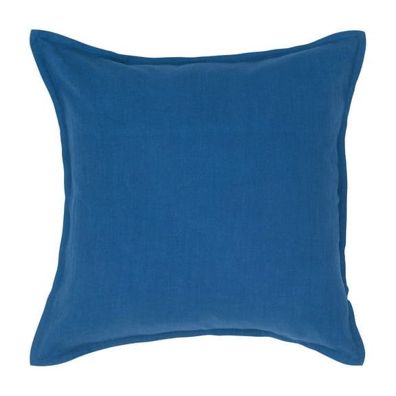 20"x20" Oversize Solid Square Throw Pillow Indigo: Cotton Canvas, Zipper Closure, Indoor Use