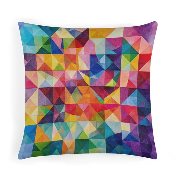 20"x20" Pillowcases Colorful Pattern of Triangles Modern Pillow Cover Multicolor Polygon Design Pillow Protectors Gifts for Home Decor
