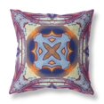 thumbnail image 1 of 20"x20" Purple Peach Indigo Muted Yellow Zippered Broadcloth Geometric Throw Pillow, 1 of 5