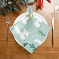 thumbnail image 1 of 20"x20" Satin Dinner Napkin Cute Cartoon Llama Pattern Table Napkins for Wedding Birthday Restaurant Party Tableware Decoration 4 Pack, 1 of 6