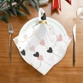 thumbnail image 1 of 20"x20" Satin Dinner Napkin Hearts and String Garland Table Napkins for Wedding Birthday Restaurant Party Tableware Decoration 6 Pack, 1 of 6
