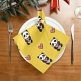 thumbnail image 1 of 20"x20" Satin Dinner Napkin Panda Cartoon with Heart Pattern Table Napkins for Wedding Birthday Restaurant Party Tableware Decoration 4 Pack, 1 of 6