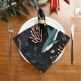 thumbnail image 1 of 20"x20" Satin Dinner Napkin Sharks and Seagrass Pattern Table Napkins for Wedding Birthday Restaurant Party Tableware Decoration 1 Pack, 1 of 6