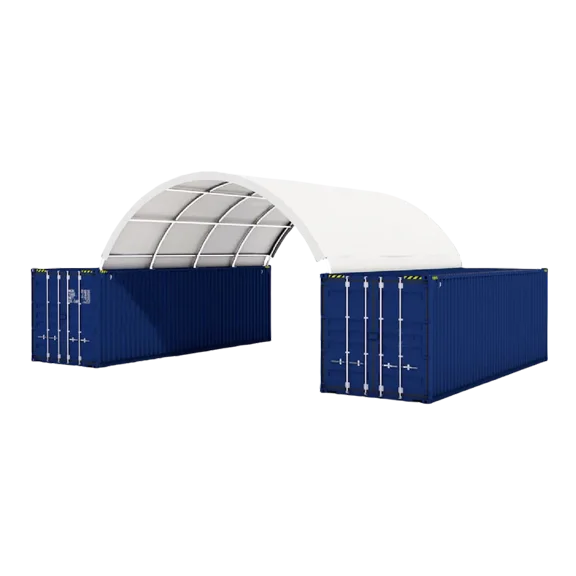 20'x20' Shipping Container Canopy Shelter | Weather-resistant outdoor storage with easy twist lock assembly