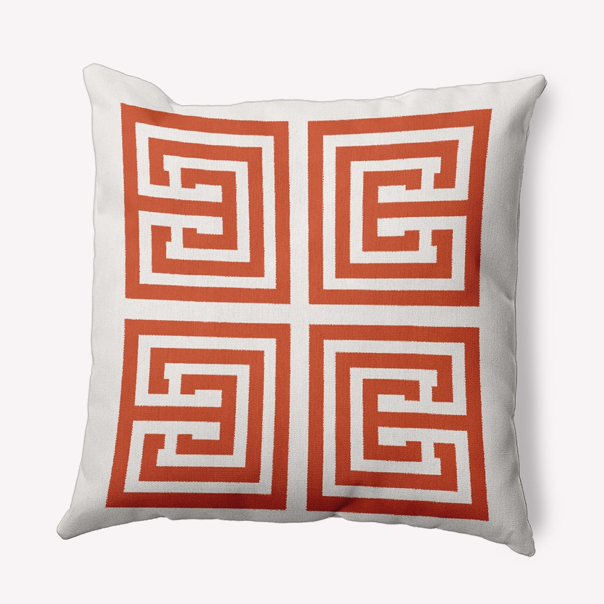 20"x20" Simply Daisy Greek Key Poly Accent Pillow, Orange Qty 1