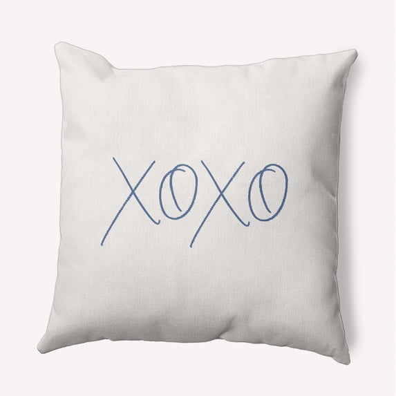 20"x20" Simply Daisy Modern XOXO Poly Accent Pillow, Blue Qty 1