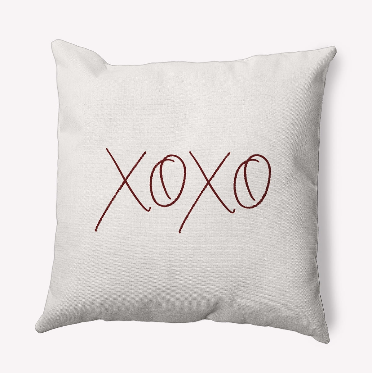 20"x20" Simply Daisy Modern XOXO Poly Indoor/Outdoor Pillow, Maroon Qty 1