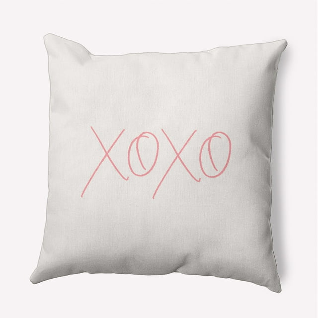 20"x20" Simply Daisy Modern XOXO Poly Indoor/Outdoor Pillow, Pink Qty 1