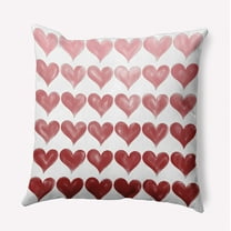 20"x20" Simply Daisy Valentines Colored Hearts Poly Indoor/Outdoor Pillow, Red Qty 1