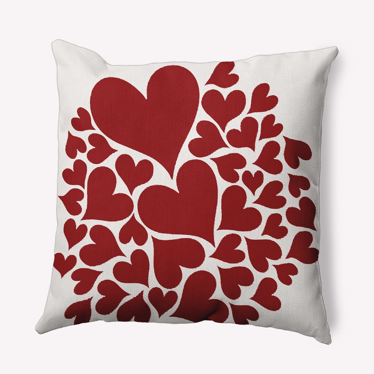 20"x20" Simply Daisy Valentines Hearts All Around Poly Indoor/Outdoor Pillow, Red Qty 1